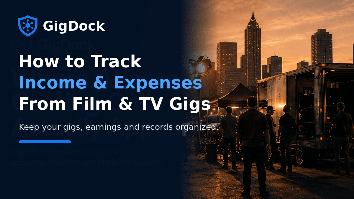 How to Track Income and Expenses From Film & TV Gigs — a production worker keeping their gigs, payments and receipts organized, from GigDock.